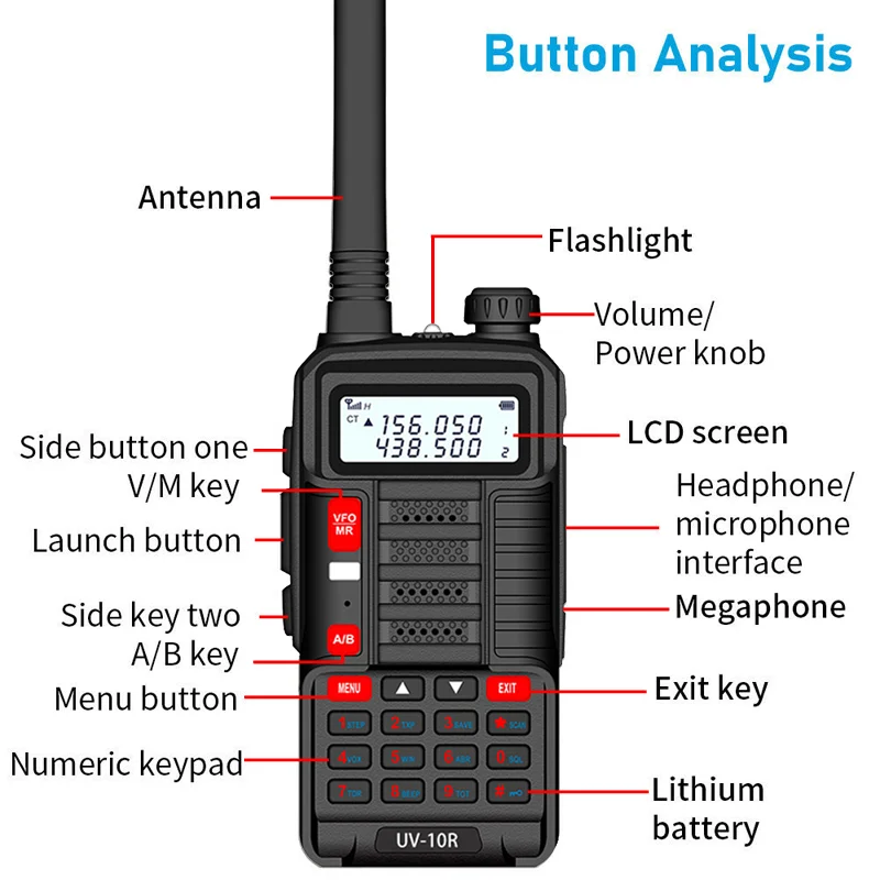 2 шт./лот Baofeng UV 10R Профессиональные рации высокой мощности 10 Вт Двухдиапазонная