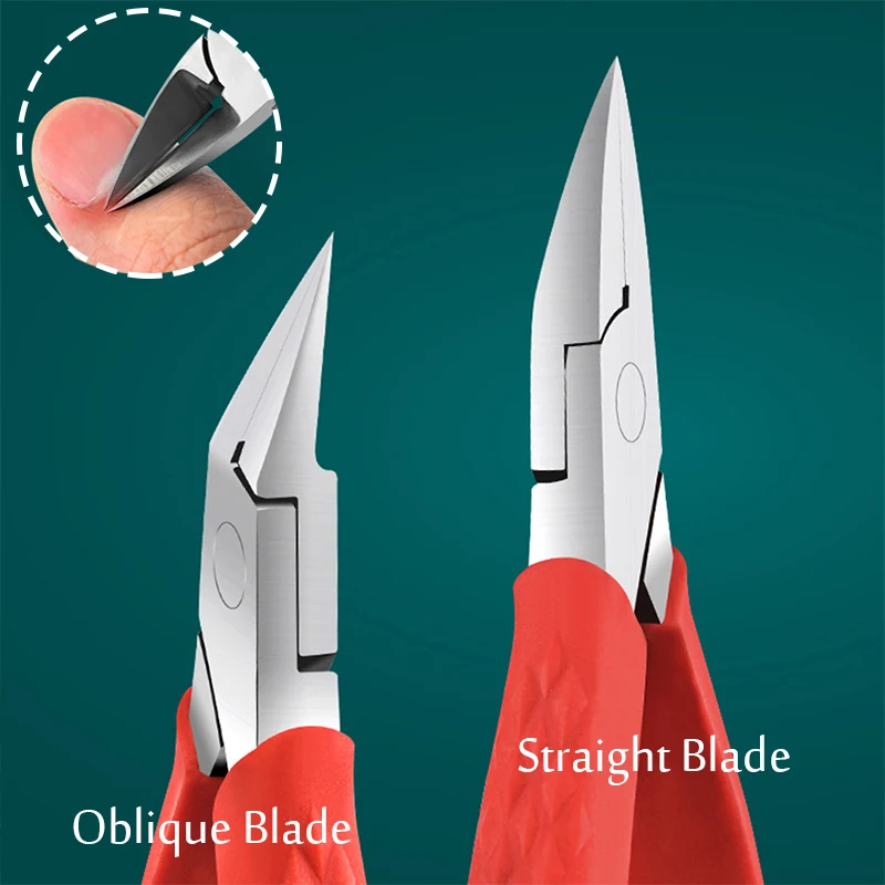 

Straight Oblique Blade Nail Clippers Stainless Steel Thick Hard Toenail Ingrown Trimmer Paronychia Correction Pedicure Tools
