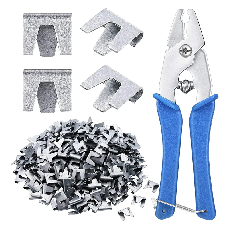 

300 Pcs Wire Cage Clamps, With 1 Piece Of Wire Cage Buckle Snap Pliers, Suitable For Rabbit, Chicken, Pet Cage