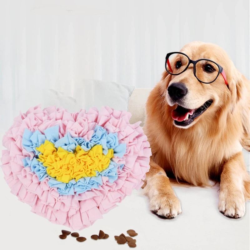 

Treat Dispensing Interactive Puppy Plush Dog Toys Heart Style Chew Toys Snuffle Pad for Medium Dogs Kill Time