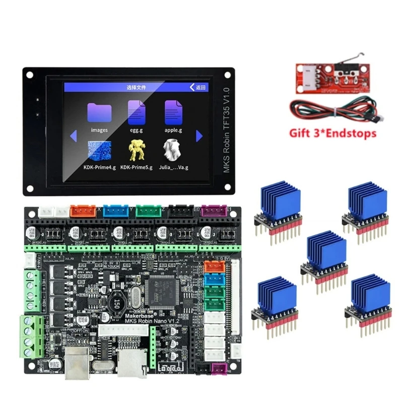 

Makerbase Robin for nano V1.2 32Bit Control Board 3D Printer Part TFT35 Screen FFC+USB Print Cable Controller WIFI