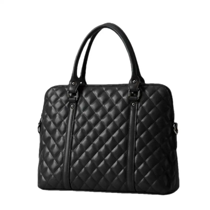 Business Genuine Leather Women Briefcase Cow Leather Hand Tote Bag Large Capacity Shoulder Messenger Bag Ladies Laptop Bag