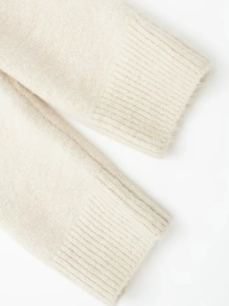 KAOPU ZA женский тонкий вязаный кардиган винтажный с круглым вырезом и длинными