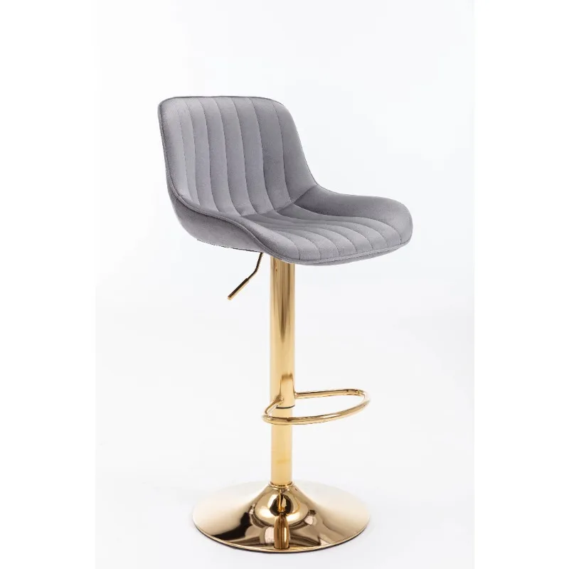 

Aukfa Bar Stools Adjustable Swivel Barstool Upholstered Armless Chairs Set of 2 Kithcen Counter Stool,Gray