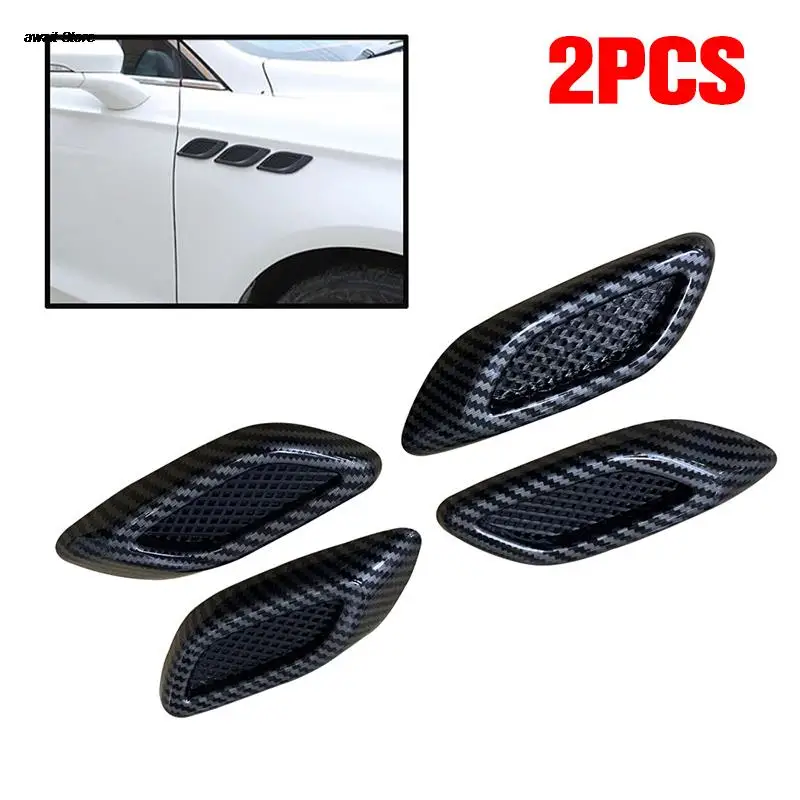 

2PCS Car Side Vent Air Flow Fender Intake ABS Auto Simulation Side Vents Styling