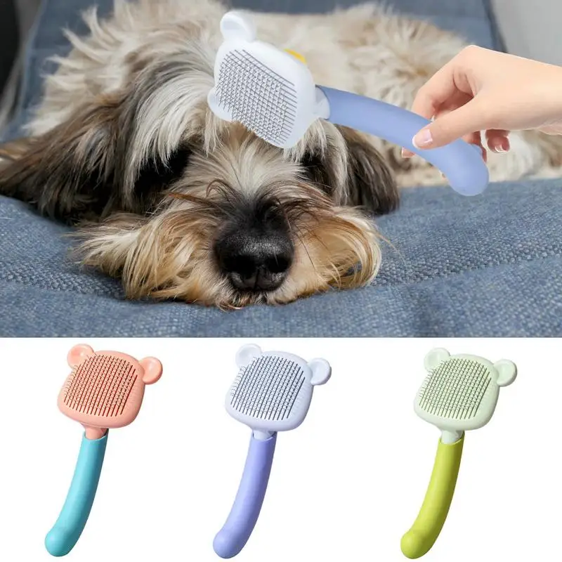 

Pet Grooming Brush Cat Dog Deshedding Massage Brush 135 Degree Curved Steel Needle Hair Fur Remover Dematting Comb Pet Supplies