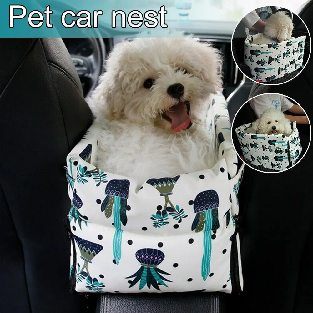 

Portable Pet Dog Car Central Control Nonslip Dog Carriers Safe Car Armrest Box Booster Kennel Bed For Small Dog Tr D2y7
