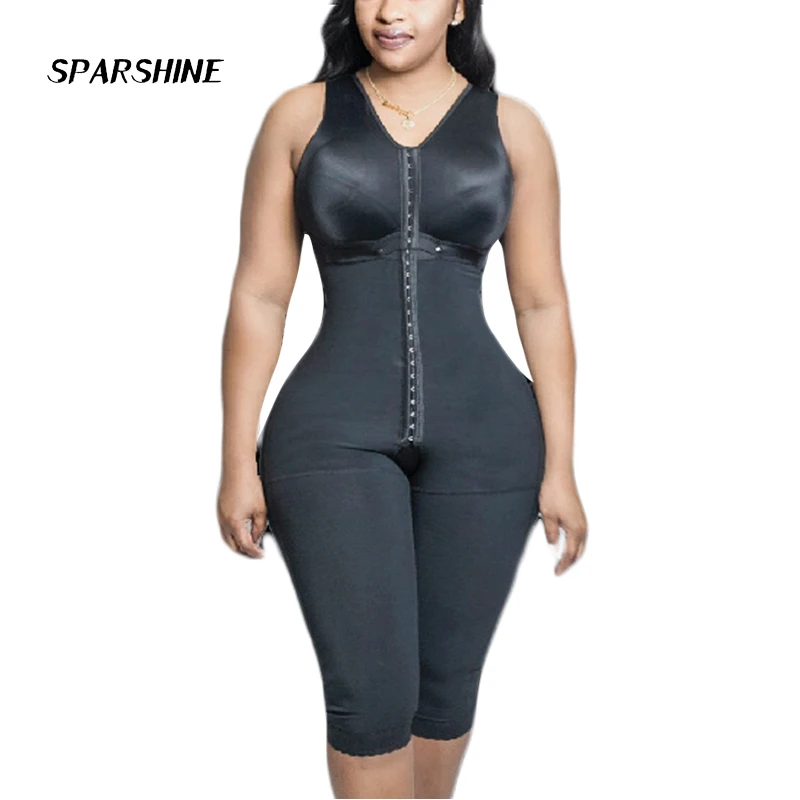 Open Bust Tummy Control Fajas Adjustable Hook And Eye Front Closure High Compression Garments Chest Binder