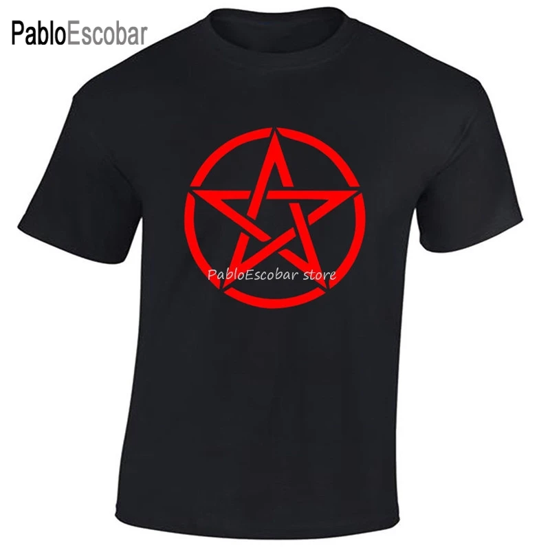 

Pentagram T-Shirt Mens S-5Xl Goth Rock Punk Metal Gothic Biker Satanic Red Male Female Tee Shirt