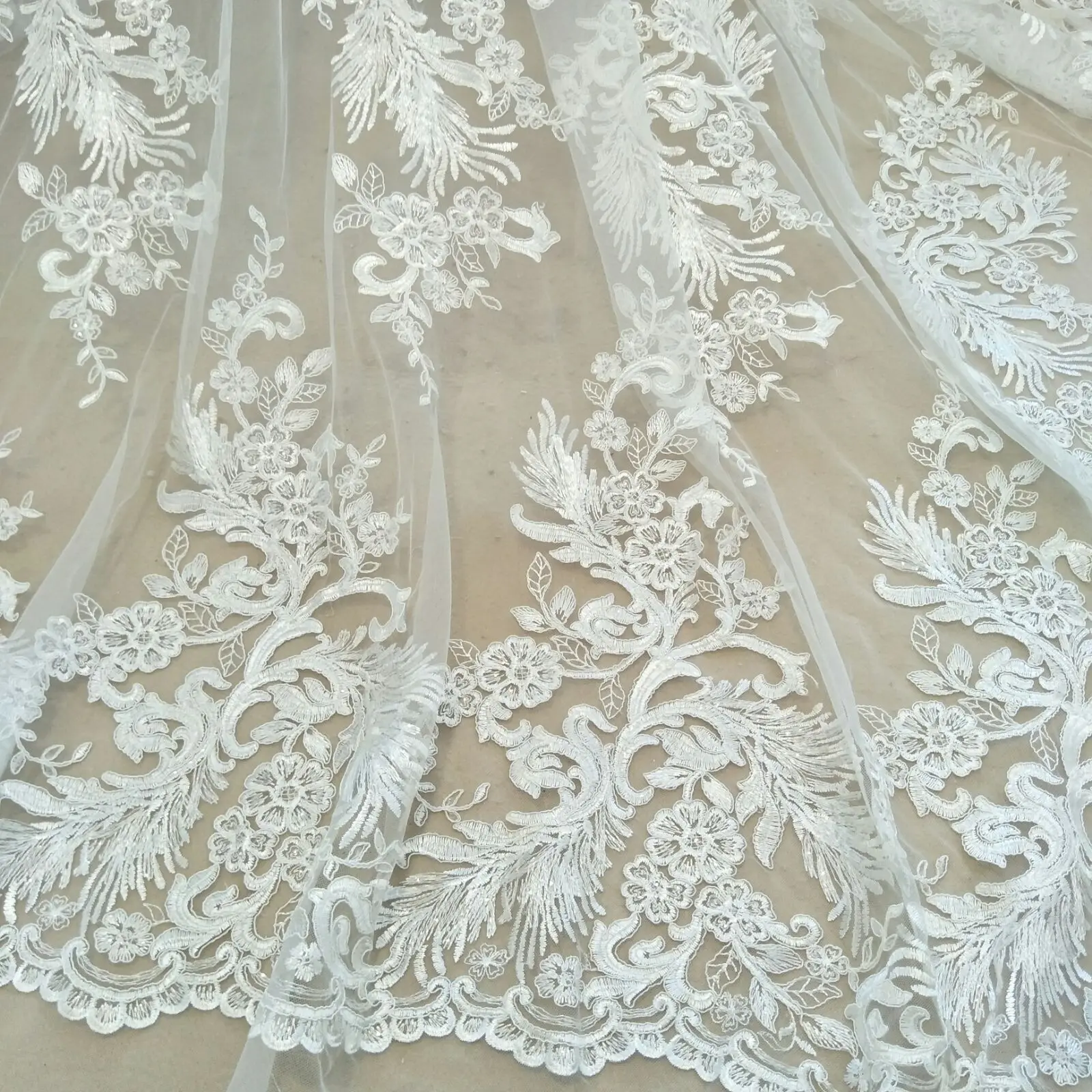 Модное плотное проводное свадебное платье кружевная ткань ширина 130 см с