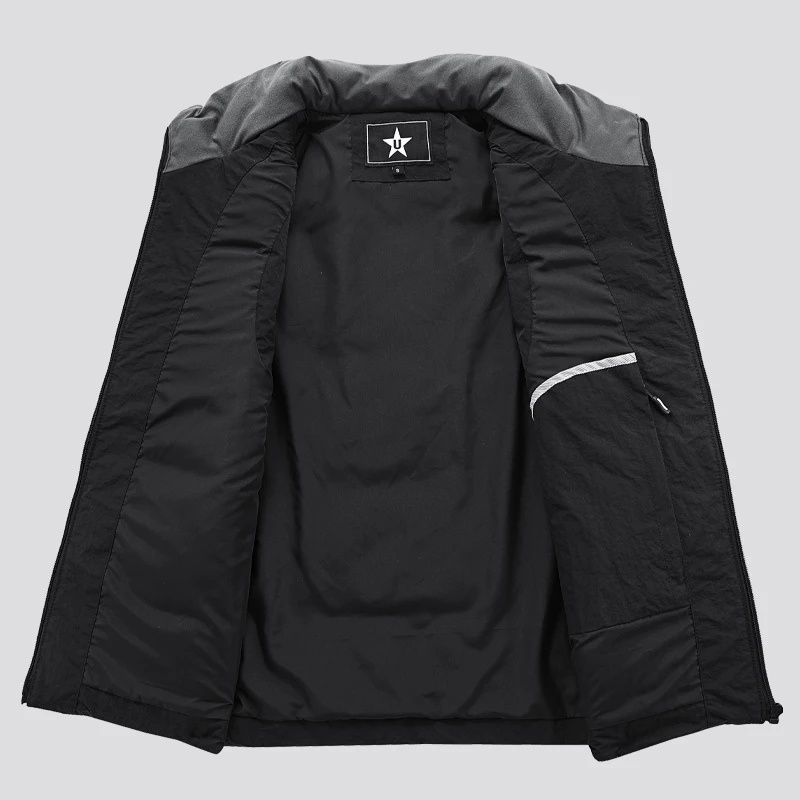 Мужская зимняя бархатная куртка-карго без рукавов плотная теплая флисовая