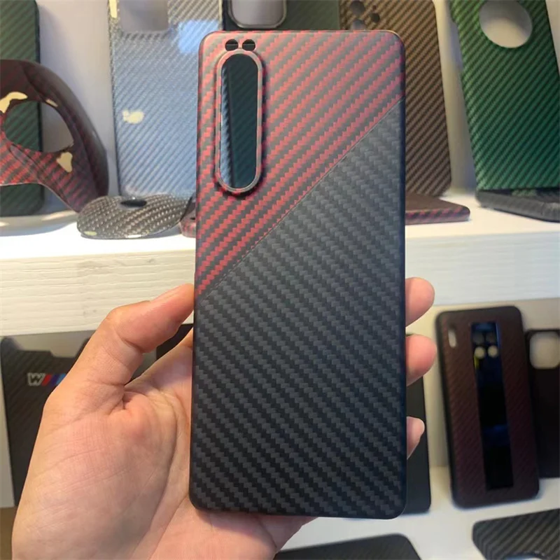 Real Carbon Fiber Case for Sony XPeria 1 Iii Carbon Fiber Case Aramid Fiber Cover XPeria 1 Iii Ultra-Thin Phone Protective Case