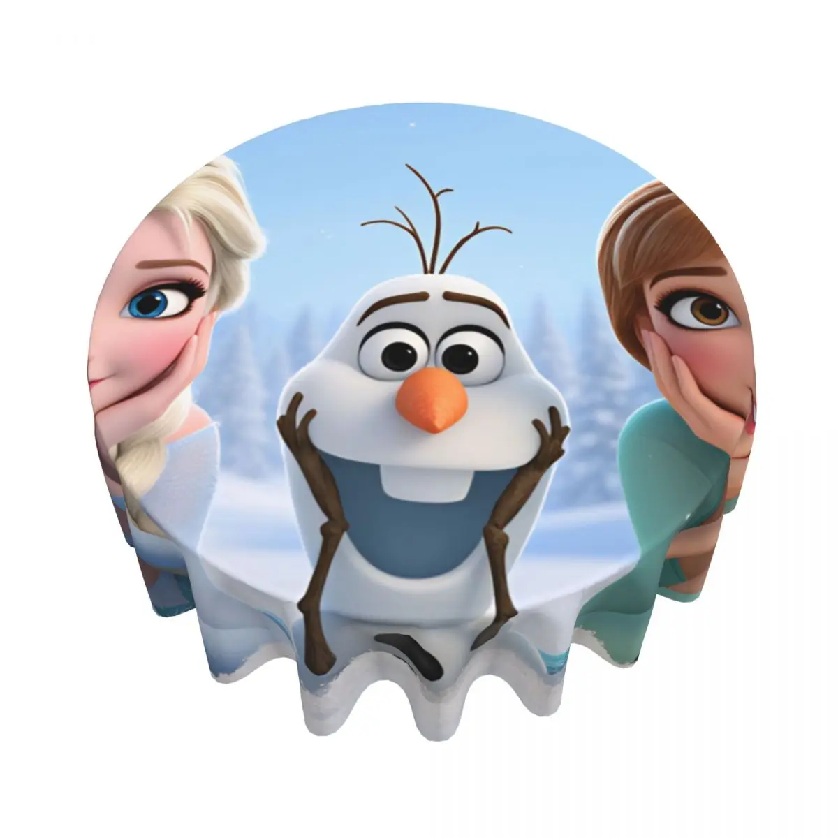 Фото Круглая скатерть Frozens Olaf из полиэстера, модная скатерть для дома, вечеринок, столовой, дизайнерская накидка на стол №2