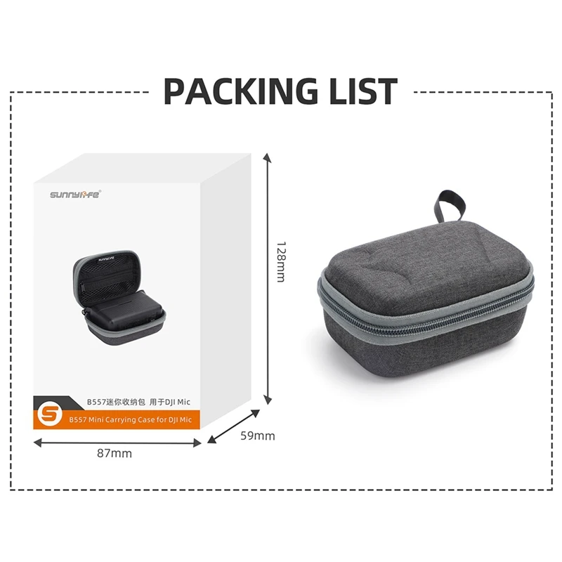 SUNNYLIFE подходит для сумки хранения DJI Mic беспроводного микрофона портативного