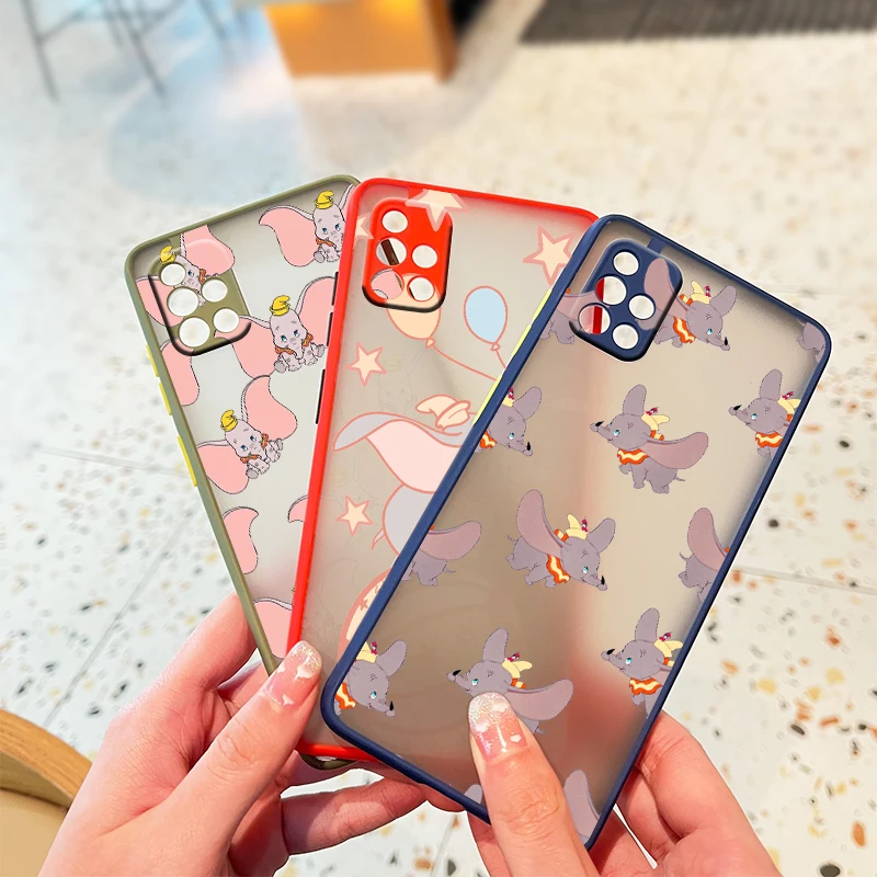

Disney Dumbo Cute Art For Samsung Note 20 Ultra 10 Lite 9 8 M62 M52 M51 M32 J8 J7 J6 J5 Plus Frosted Translucent Phone Case