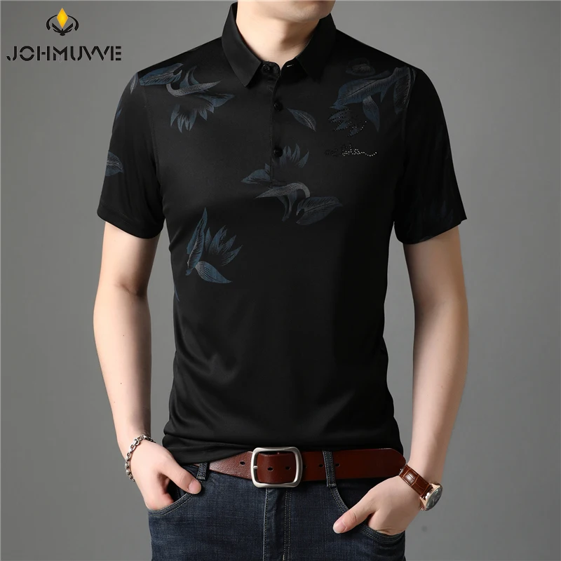 

JOHMUVVE Fast Shipping Men's Short Sleeve Print POLO Casual Short Sleeve Top Men's T-Shirt