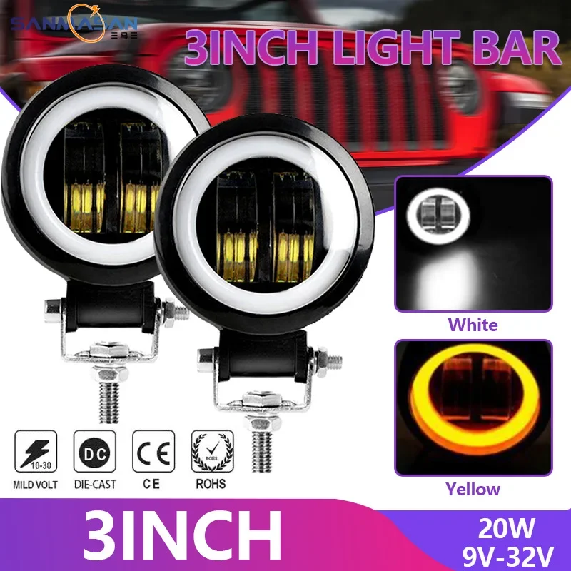 Универсальный автомобильный мотоциклетный светодиодный рабочий фонарь 20 Вт