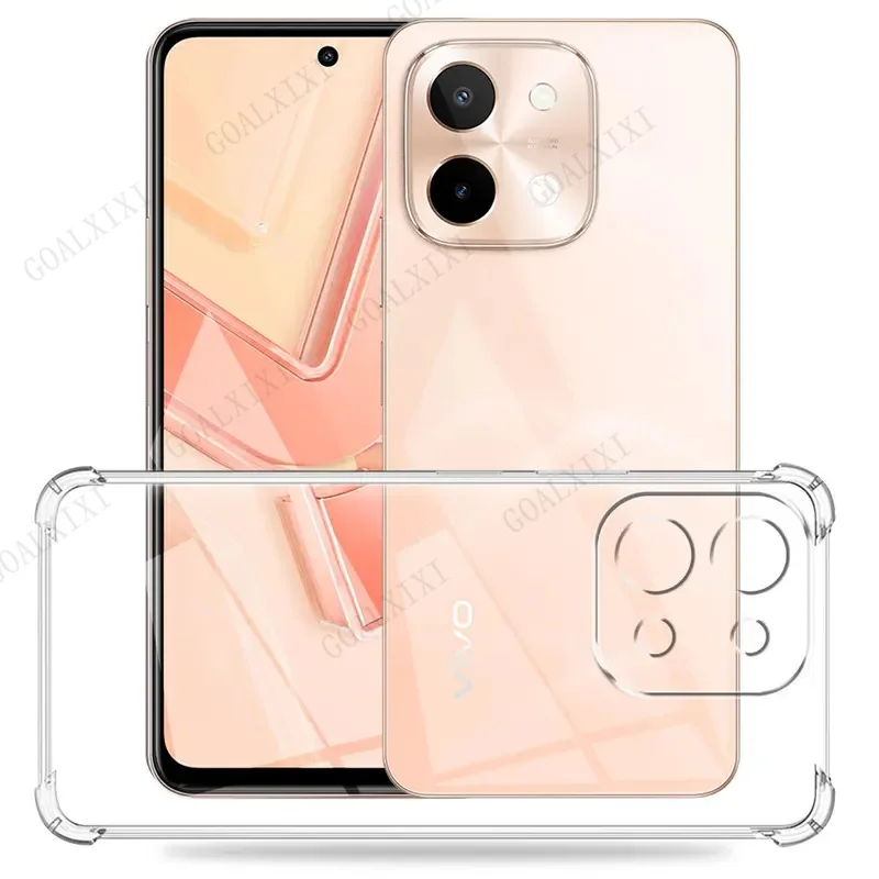 Фото Для Vivo Y28 4G Чехол V2352 Прозрачный противоударный силиконовый мягкий чехол для телефона Vovo Y36i Y36 i 5G Y28 Y 28 VivoY28 Защитная задняя крышка №3