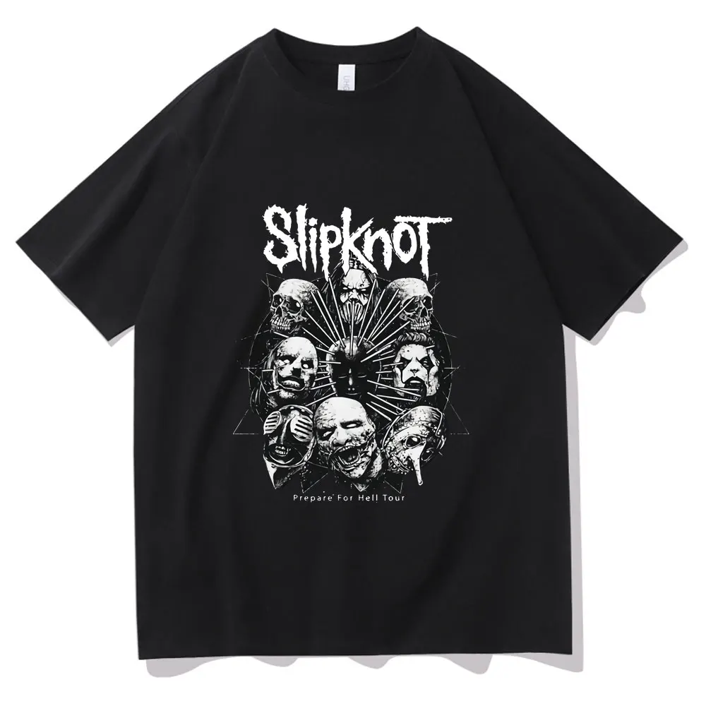 

Prepare for Hell Tour T-shirt Heavy Metal Tshirts Tops Tees Men Rock Band T-shirts Plus Size Summer Men Women Slipknots T Shirt