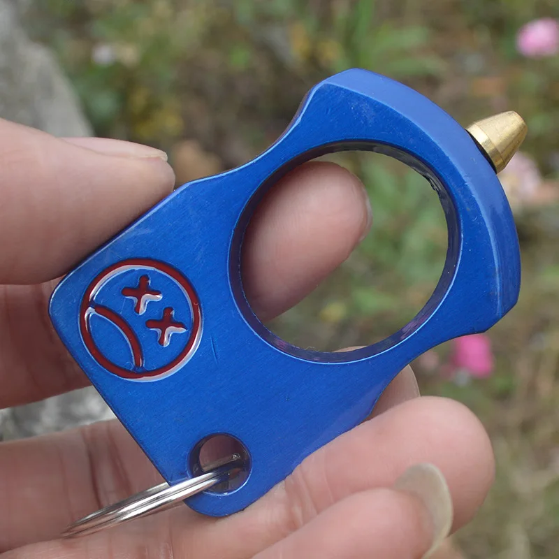 

1Pcs Edc Tactical Tool Multifunctional Ring EDC Alloy Steel Outdoor Survival Tool Pendant Ring Pendant Window Breaker Titanium