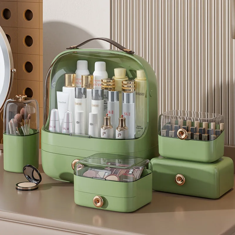 

Онлайн красная коробка для хранения косметики, роскошный Настольный пыленепроницаемый контейнер для хранения средств по уходу за кожей, многофункциональный контейнер для хранения косметики