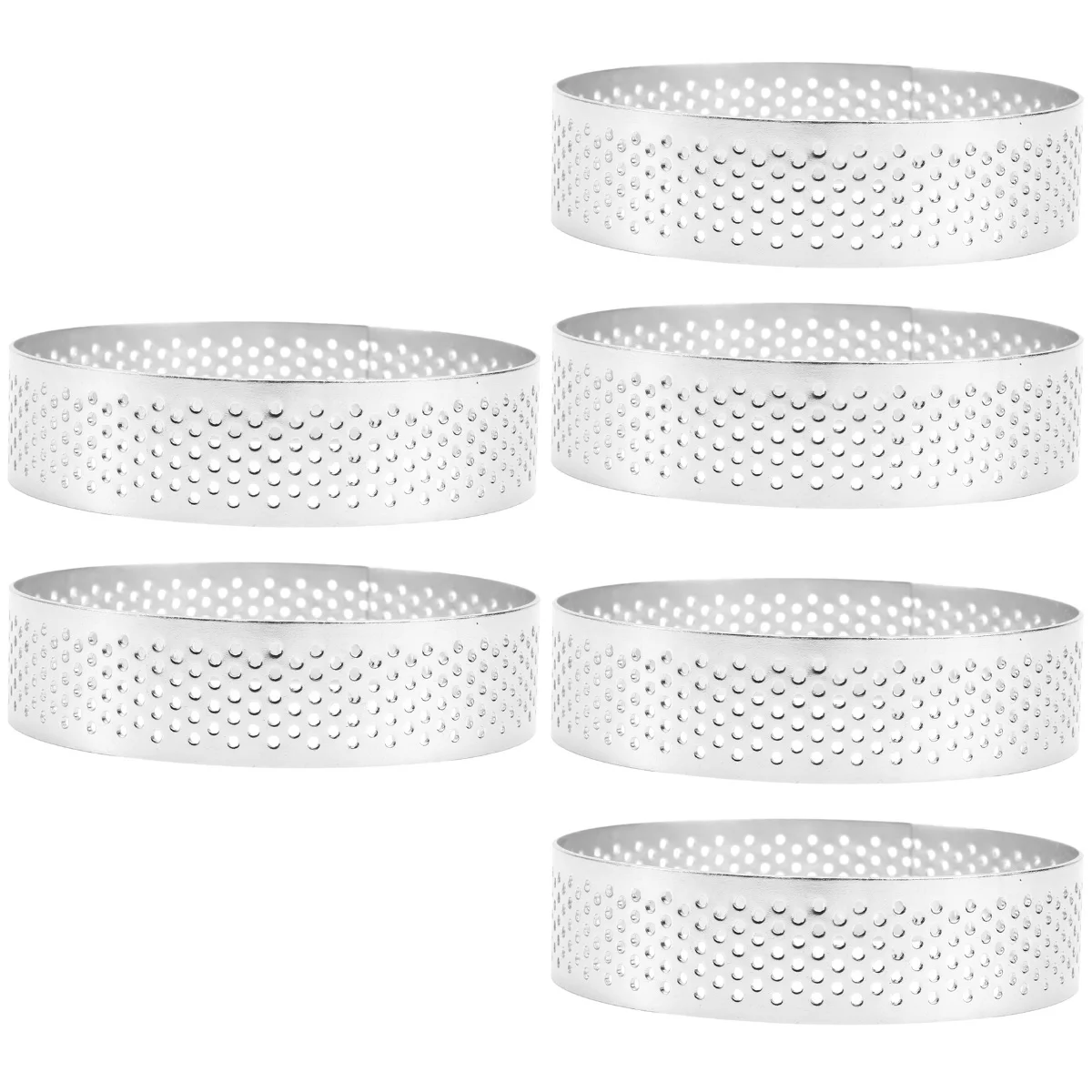 

Rings Cake Ring Baking Pastry Egg Metal Molds Muffin Perforated Mousse Round Biscuit Cheesecake Pan Circle Tart