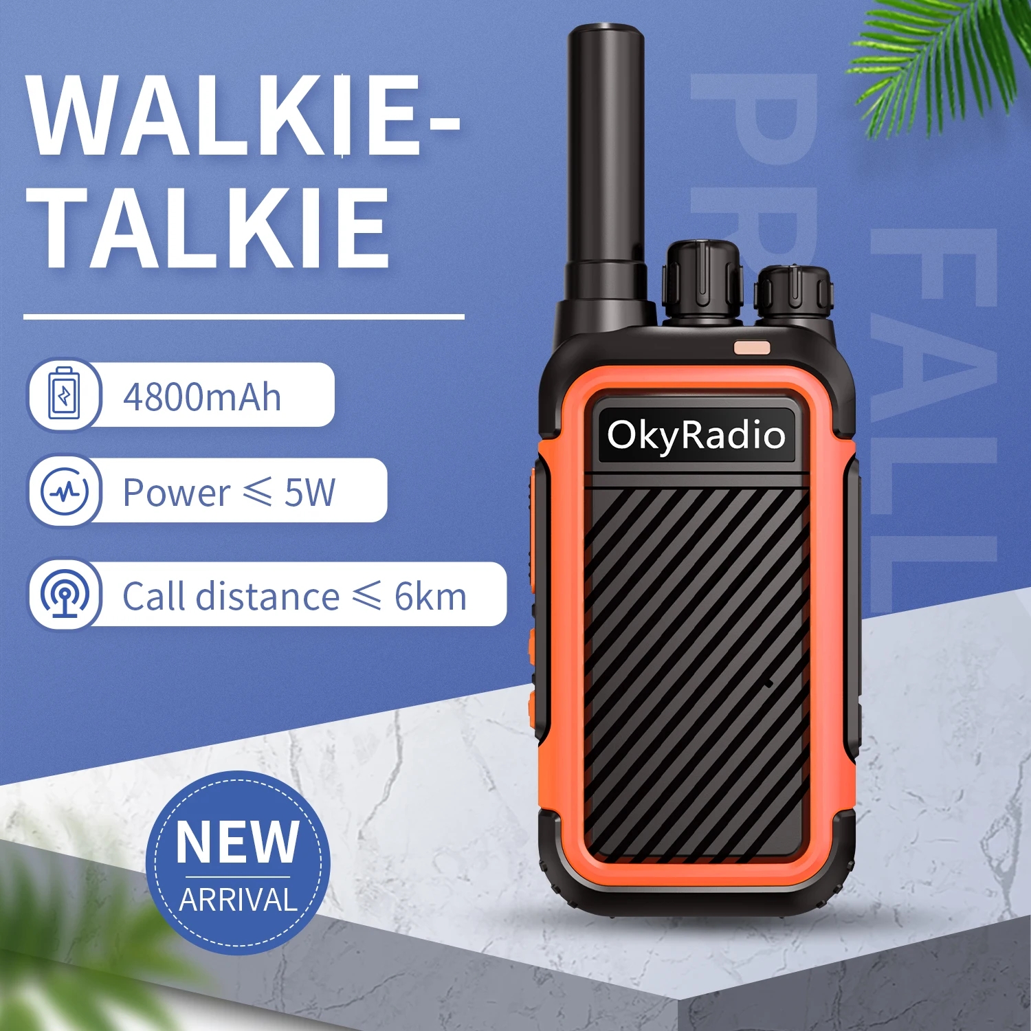 4800mah okyradio 5w portable waterproof c type interface walkie talkie 6km call distance suitable for outdoor self driving tours free global shipping