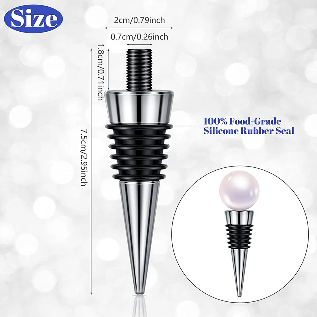 

16 Pieces Metal Cork Blank Wine Cork Kit Reusable Wine Cork Insert Set Hardware for Wedding Wine Party Bar DIY Turning