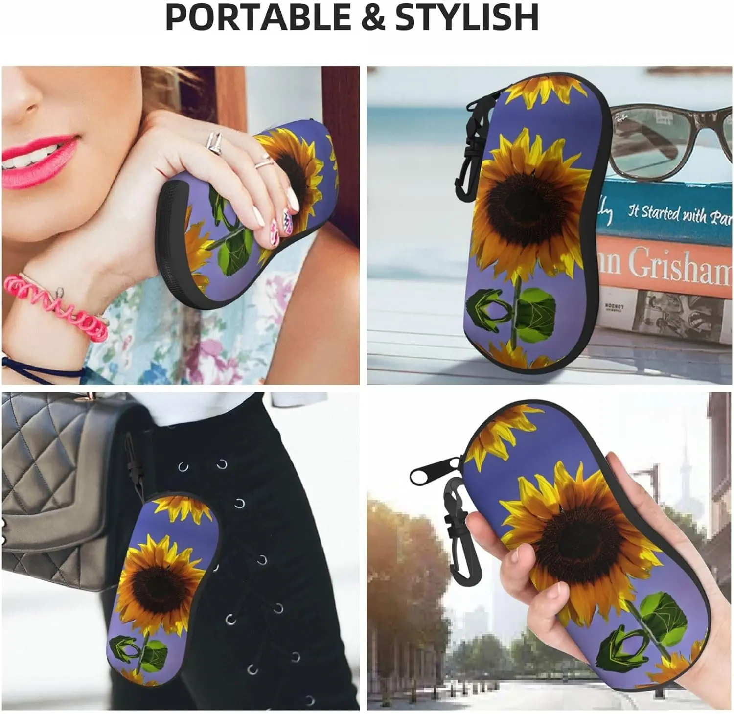 Мягкий Портативный Неопреновый Чехол для очков на молнии с зажимом ремня