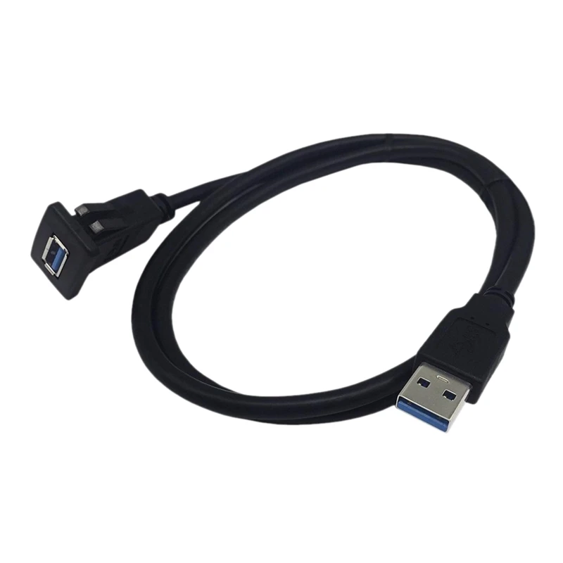 

1 м гнездовой Кабель USB 3,0 Автомобильное утопленное крепление штекер-гнездо Удлинительный шнур панель приборной панели квадратная аудиолин...