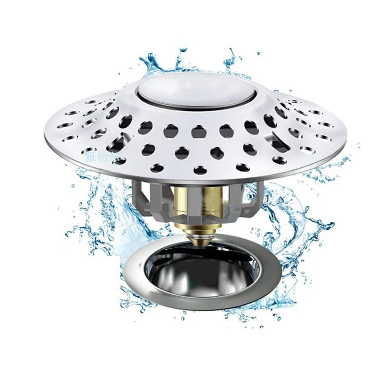 

Universal Drain Cover Hair Catcher Double Filter Pop Up Bathtub Drain Stopper Shower Drain Plug Hair Stopper Footstep Drainage