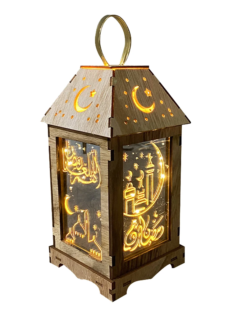 

Светодиодное украшение Eid Mubarak, светлое деревянное украшение Eid Kareem Рамадан, Декор для дома Рамадан Mubarak Eid Al Adha, Исламская мусульманская вече...