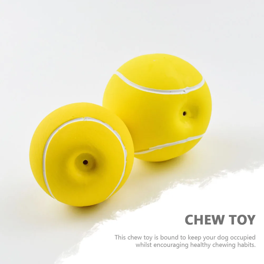 

Tennis Shape Dog Molar Toy Latex Sound Production Dog Chewing Toy Molar Toy