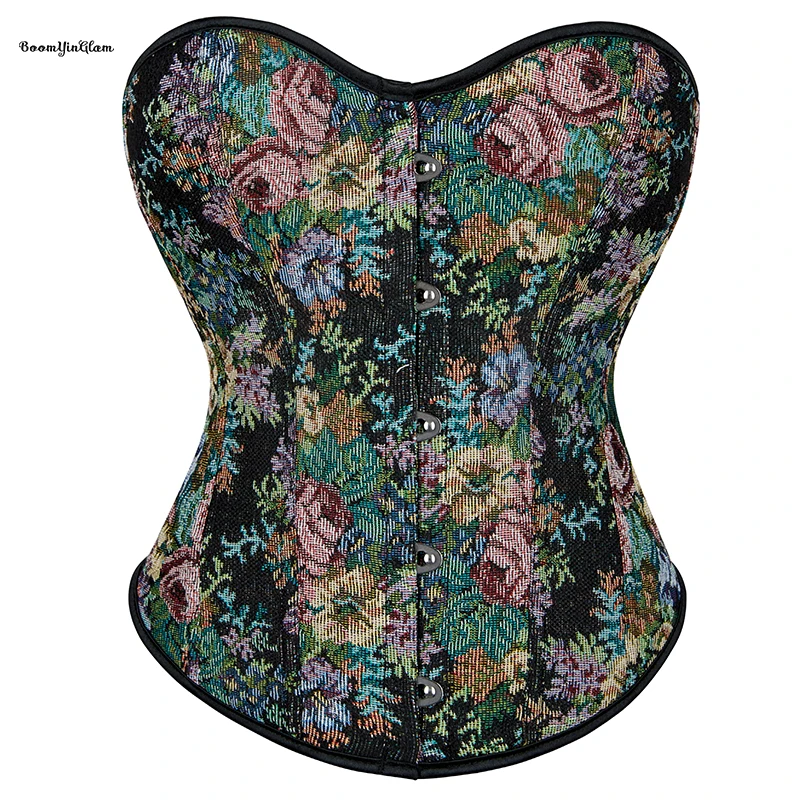 Женское нижнее белье 5 брошей корсет с цветочным узором винтажный Топ для женщин