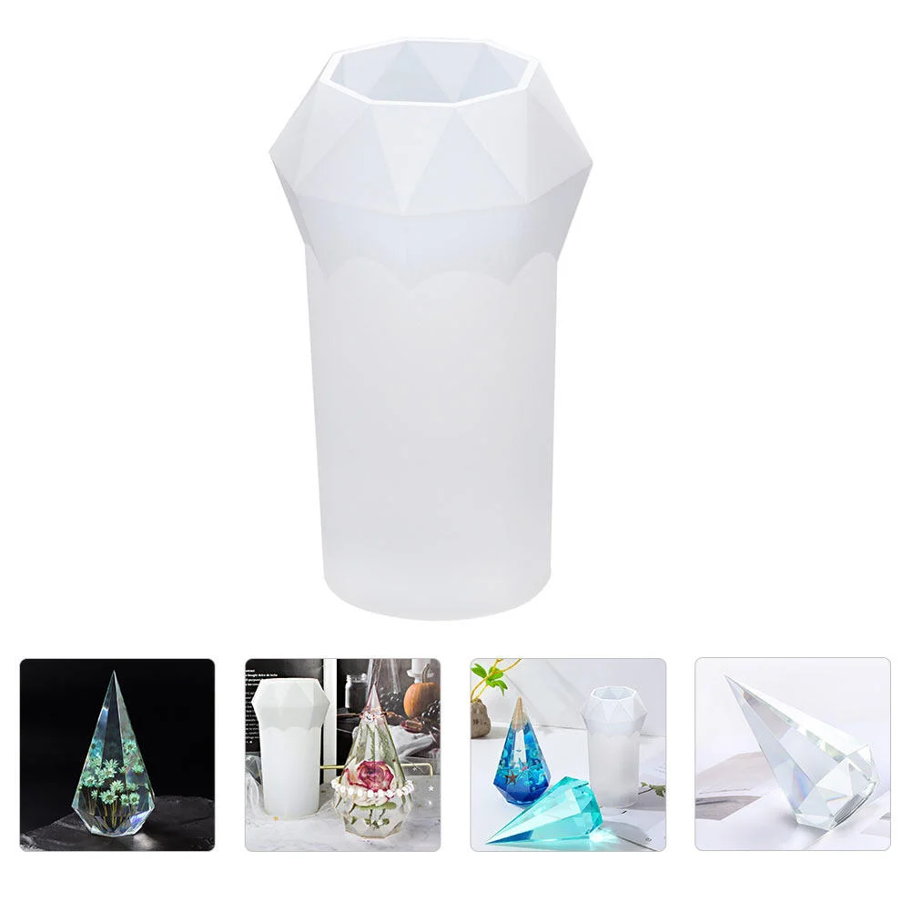 

Eight Ling Cone Mold Diamond Epoxy Molds Silicone Shape 3d Crafts Small Ornament DIY Supply Making Silica Gel Supplies Holder