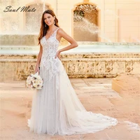 exquisite sexy lace a line wedding dress for women sweetheart bridal gown backless white appliques bridal dress robe de mari%c3%a9e