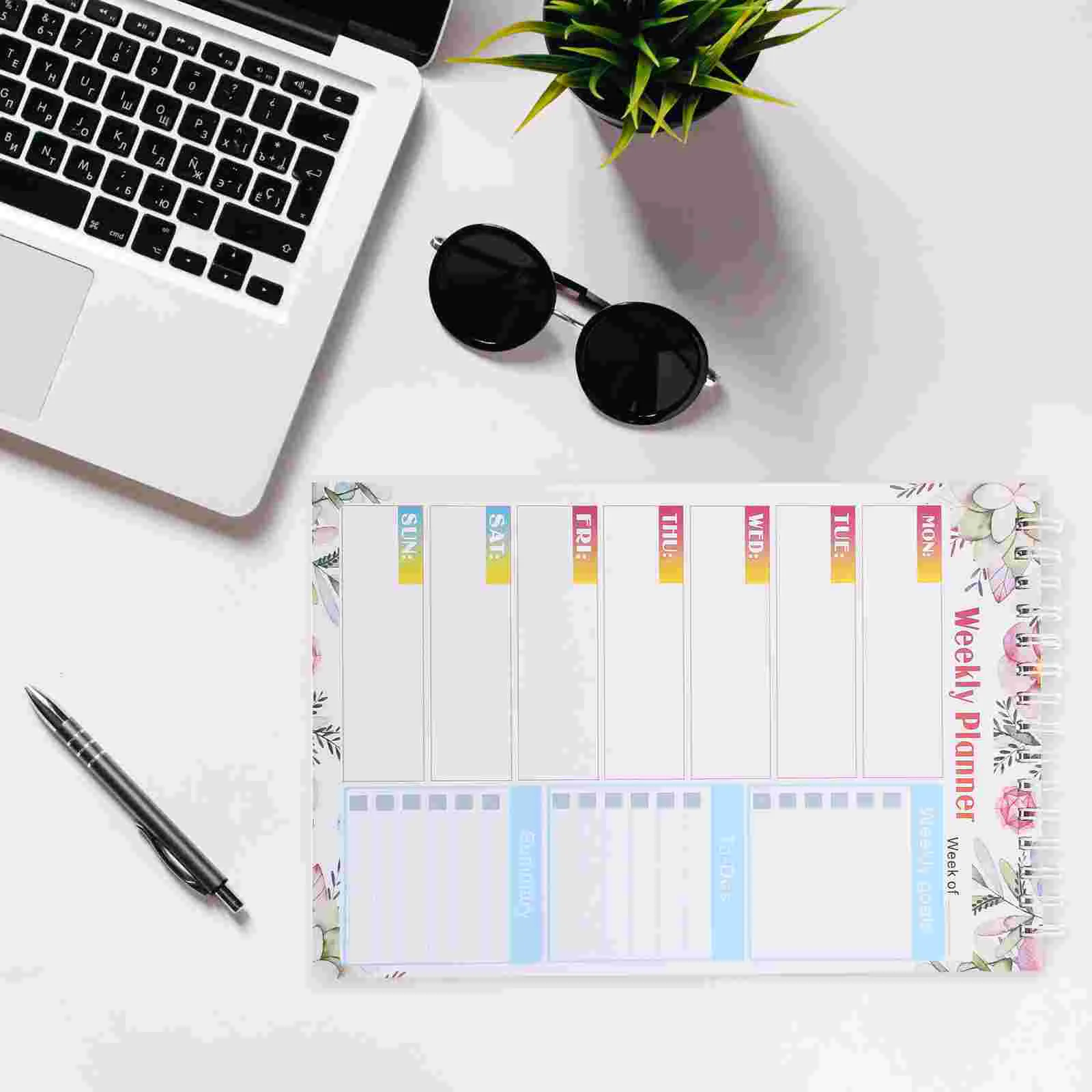 

Undated Planner Notepad Spiral Binding Notepad Portable Planner for Daily Schedule To Do List