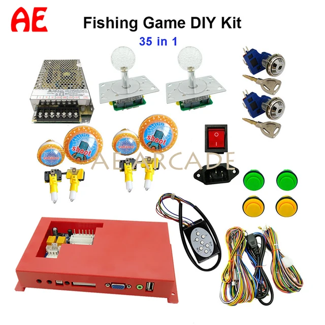 2 Players Fish Hunter Game Machine DIY Kit Casino Games Arcade Center Kids Simulator 35 in 1 Fishing Game Motherboard 1