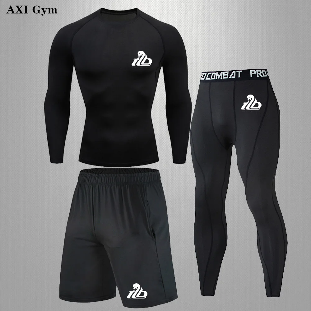 

Gym Fitness Compression Sport Suit Clothes Running Jogging Sports Wear Exercise Workout Tights 5pcs Rashguard Men's Tracksuit