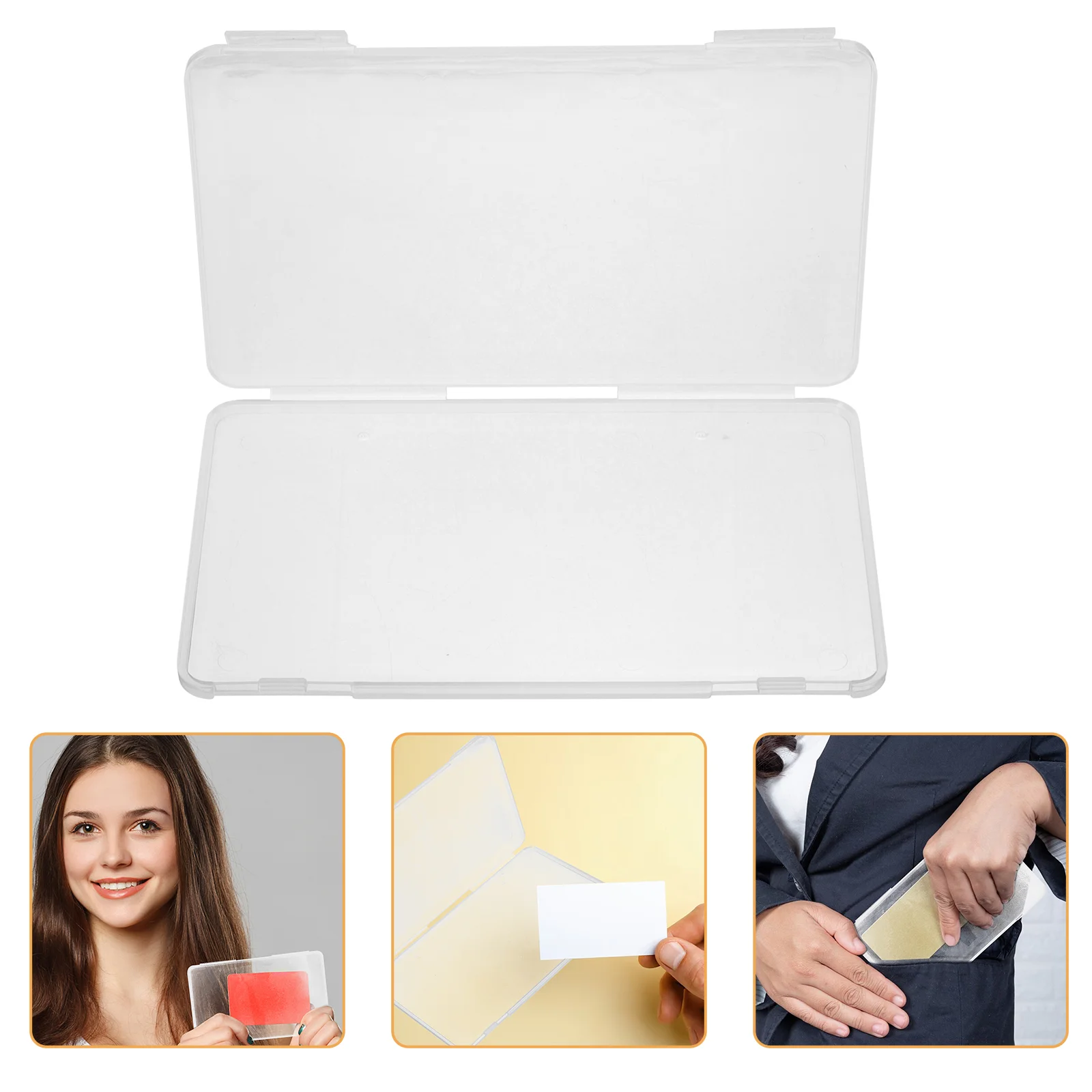 

3 Pcs Clear Card Sleeves ID Storage Box Organizer Business 19x11.5cm Photo Cards Keeper Electronic Component Cases Pp Travel