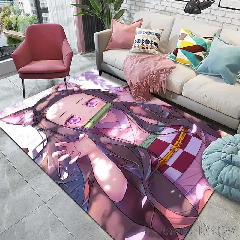 Kawaii N-Nezuko узор ковер для гостиной коврик ванной комнаты спальни детская комната
