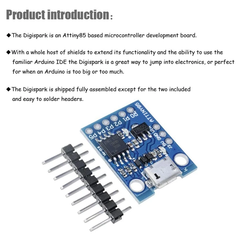 5 шт. Attiny Attiny85 Digispark Kickstarter Micro-USB макетная плата модуль для Arduino IIC I2C TWI SPI с низкой