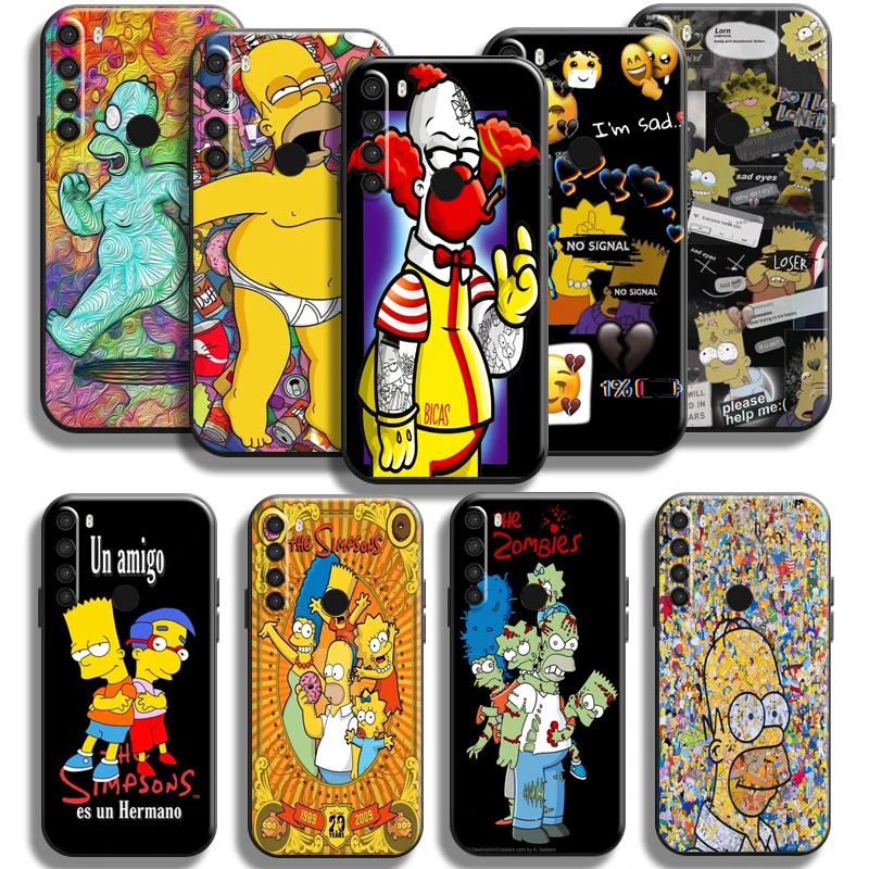 

Cute Homer Family S-Sim Psons For Xiaomi Redmi Note 8 8 Pro 8T For Redmi 8 8A Phone Case Black Funda Silicone Cover Coque