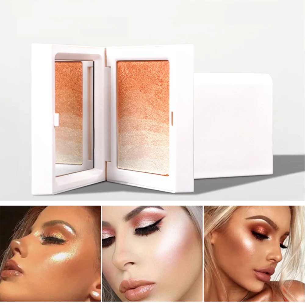 

2Color Face Highlighter Palette Professional Powder High Lighter Brighten Shine Women Face Glow Makeup Highlight Beauty Cosmetic