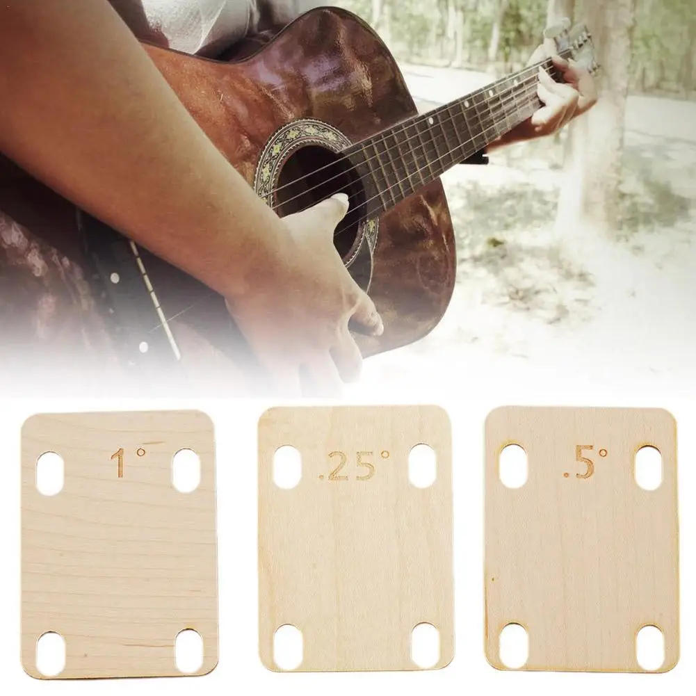 

3pcs Guitar Neck Shim 0.25/0.5/1 Degree Taper Maple Wood Guitar Neck Bottom Adjustment Shim Musical Instrument Tools Accessories
