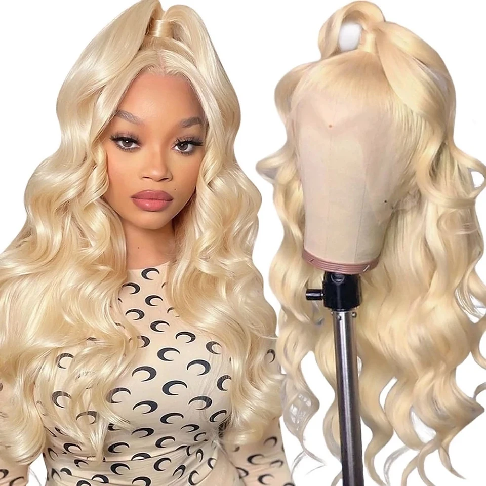 613 Blonde Lace Frontal Wig Brazilian Body Wave Lace Front Wig Preplucked 13x4 Lace Front Human Hair Wigs for Women 30 inch