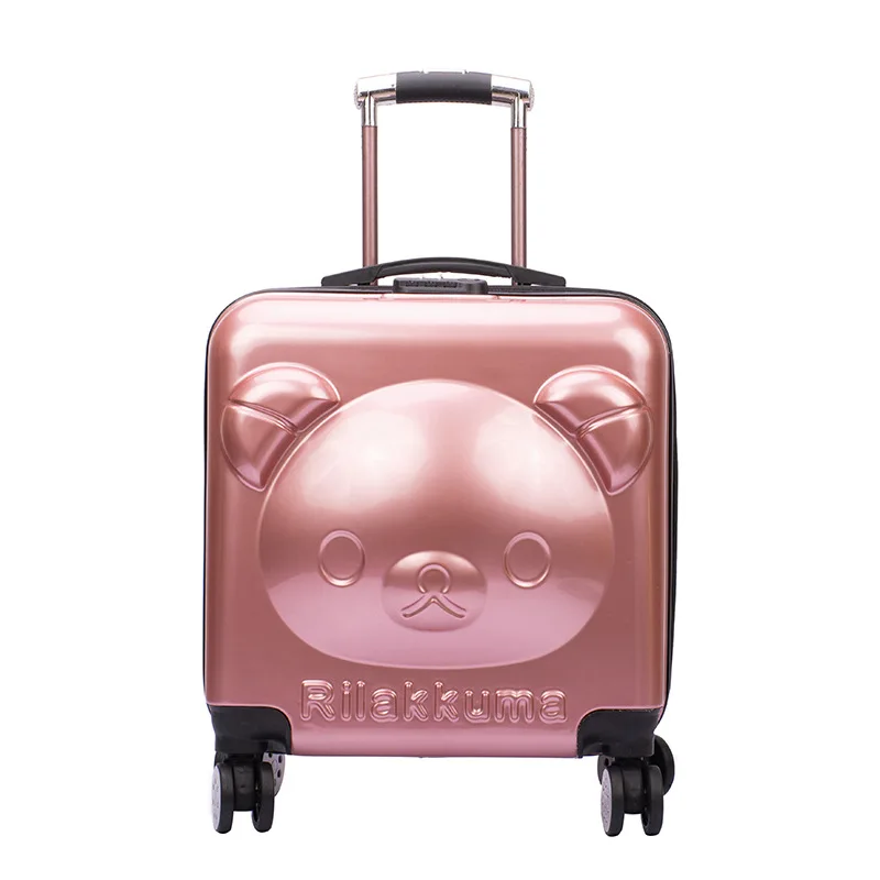 3d Stereo 18/20 Inch Cute Bear Suitcase, Student Children Cartoon Universal Wheel Password Trolley Case