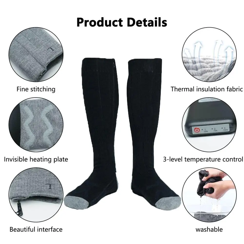 

Rechargeable Electric Heated Socks For Women Men Battery Powered Thickening Foot Warm Heating Socks Washable