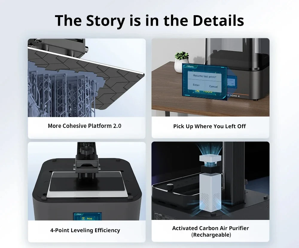 ANYCUBIC Photon Mono 4 Ultra 10K Смола 3D-принтер 7-дюймовый HD-мониноэкран и источник света COB