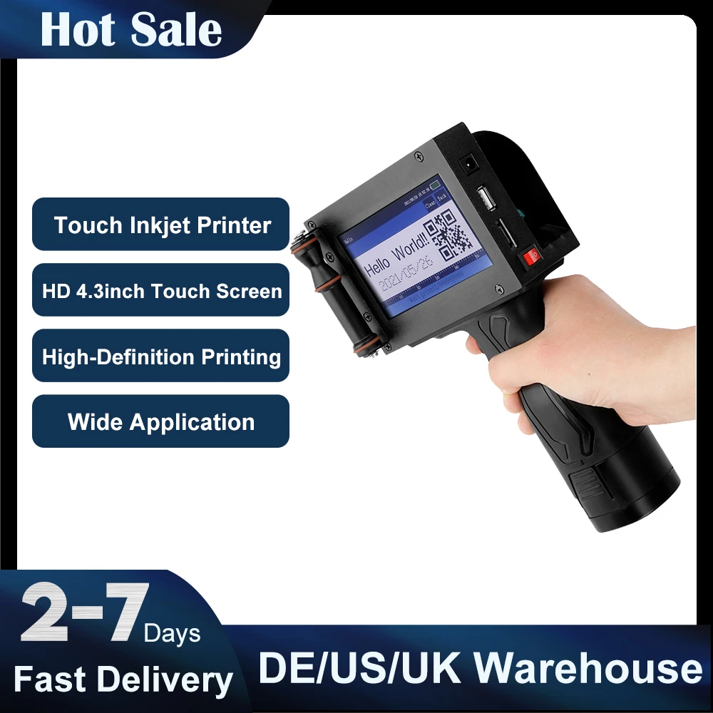 

SL-127 Touch Inkjet Portable Hand Jet Handheld Printer For Logo/ Expiry Date/Batch Code/Serial Number/Label/Barcode/QR Code